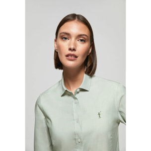 Camisa Oxford Regular fit verde jade con logo Rigby Go