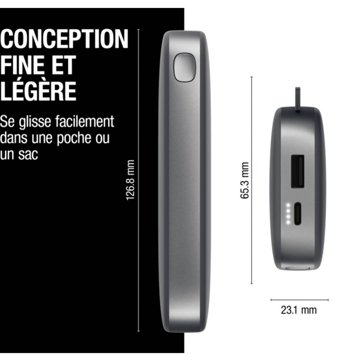 Batterie externe FRESH'N REBEL 12000mAh USB-C ultra-rapide 20W Gris