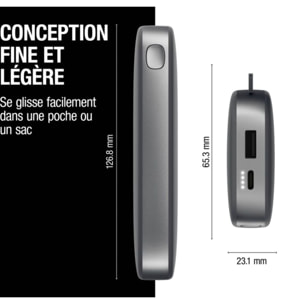 Batterie externe FRESH'N REBEL 12000mAh USB-C ultra-rapide 20W Gris