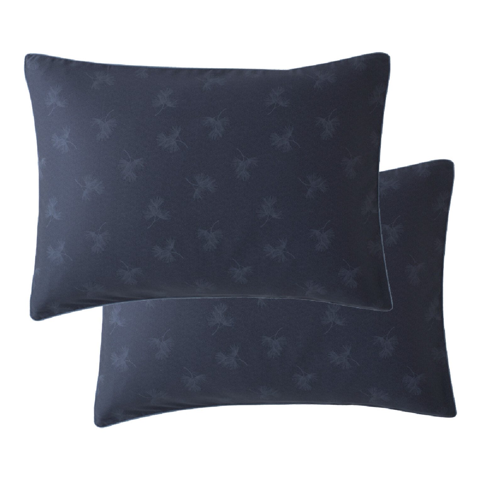 Taie d'oreiller satin de coton imprimé bleu Marronniers bleu