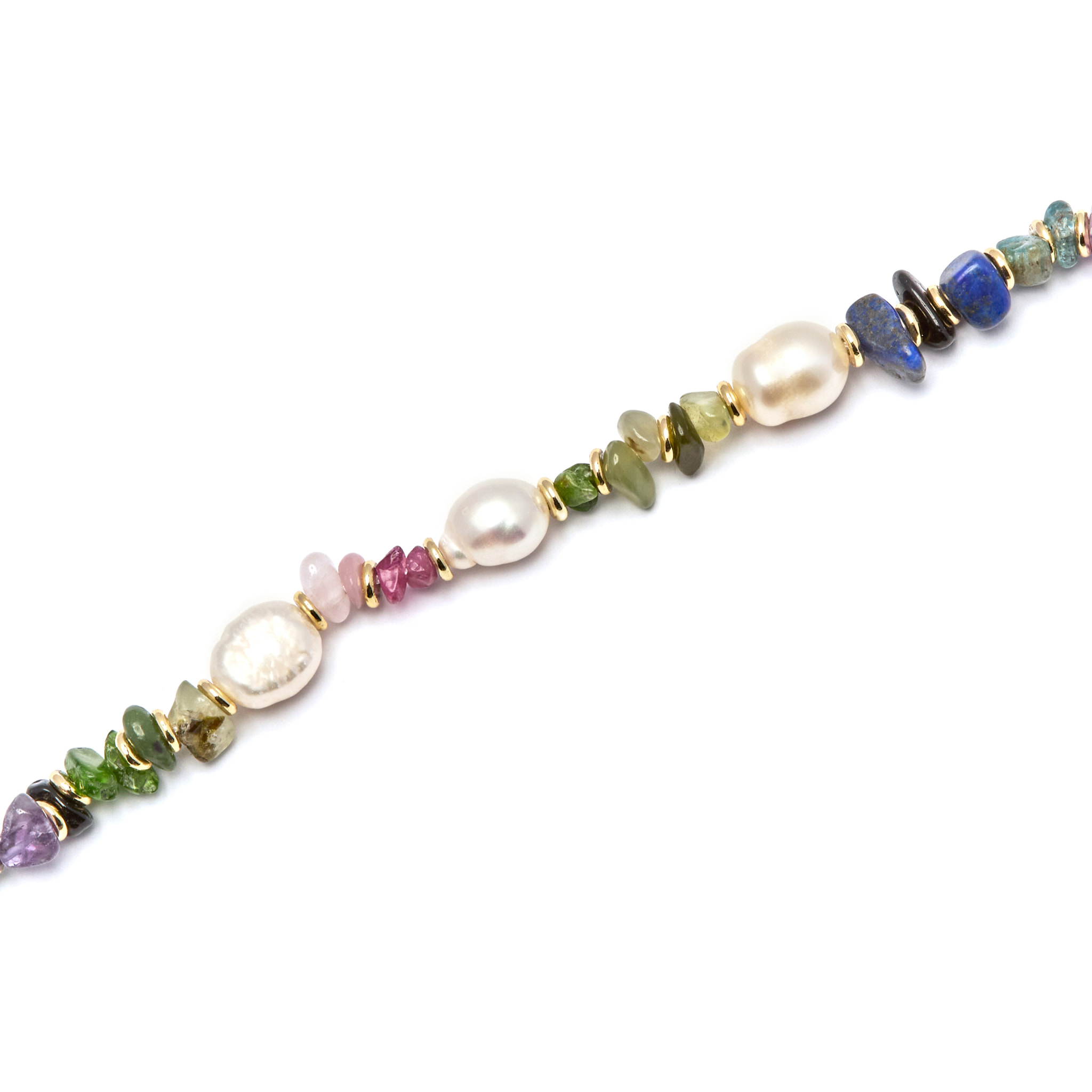 Pulsera de Multicolor Piedra Natural acabada en oro amarillo de 18K