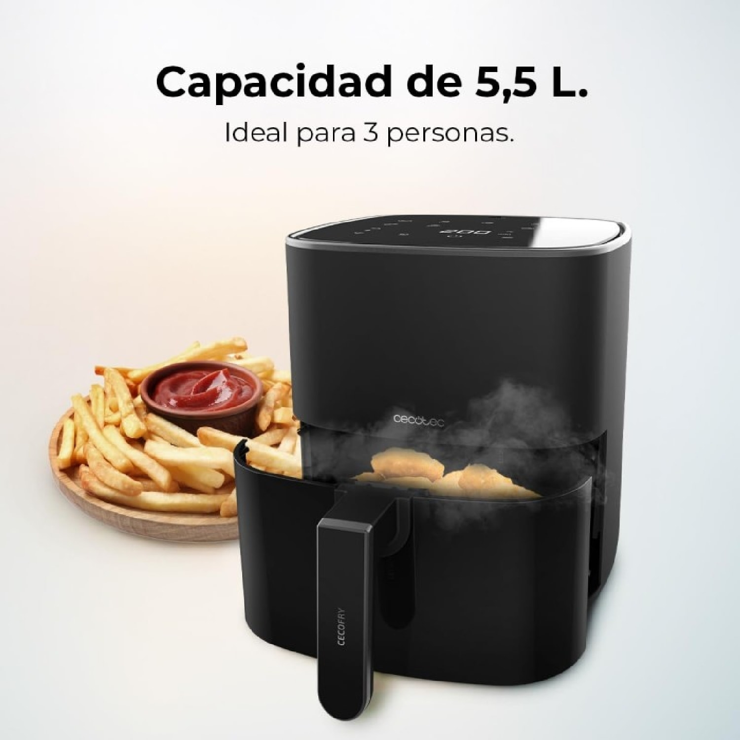 Freidora de Aire sin Aceite de 5'5L Cecofry Fantastik 5500,1500W,Tecnología Perf