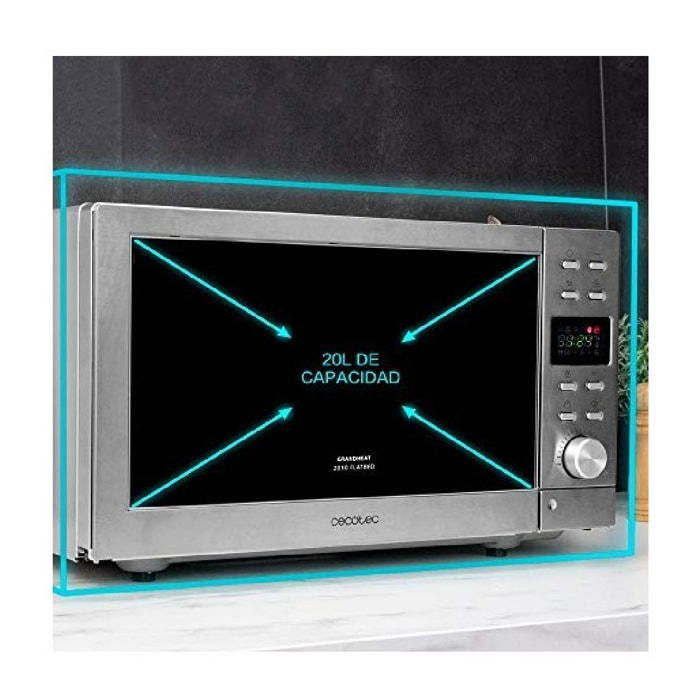 Cecotec Micro-ondes sans plateau GrandHeat 2010 Flatbed Steel