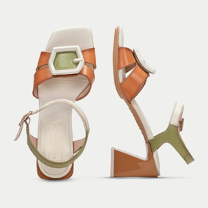 Sandalia Tacon Mallorca Aloe crema melocoton 6,5 cm