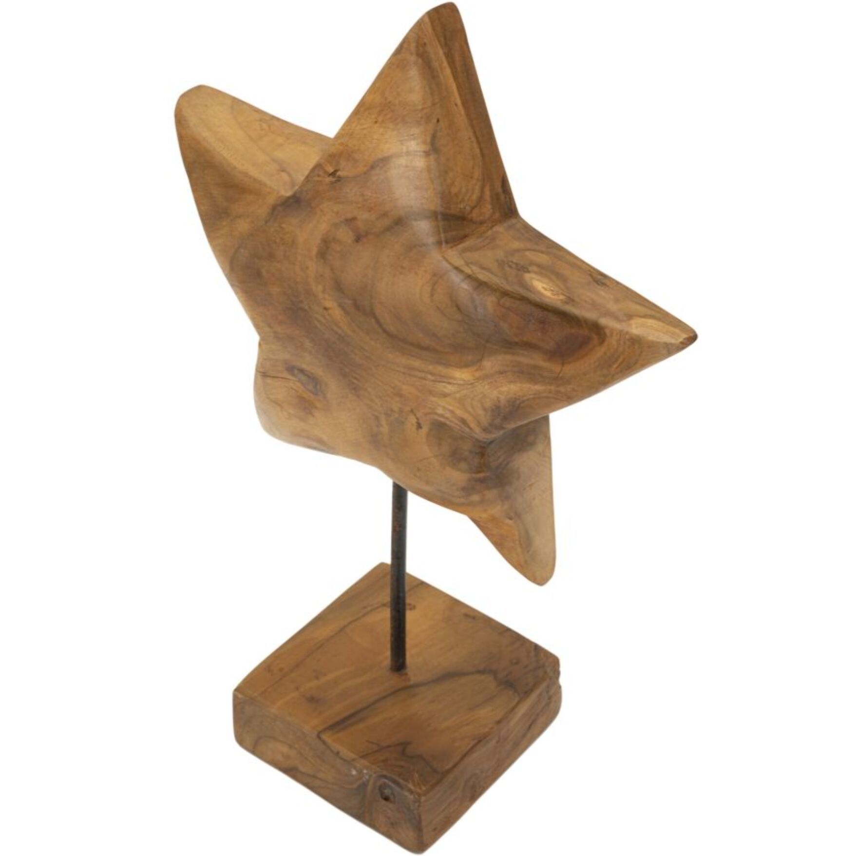 SCULTURA STELLA IN TEAK RICICLATO CM 28X12X42 (PEZZI UNICI - NON RIP. IN SERIE)