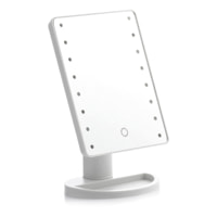 Specchio LED Touch da Tavolo - ABS e Vetro - Bianco - 17x27x12 cm