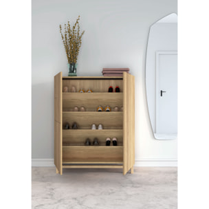 Zapatero melamina Volda roble dorado 112x90x27 cm