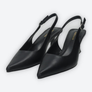 Décolleté sling back Donna Tata Italia Nero