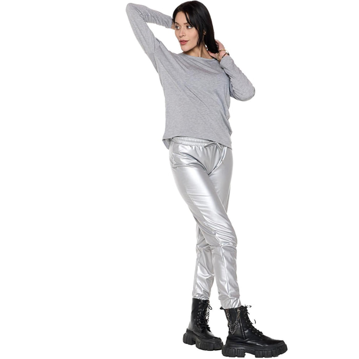 Camiseta de Mujer de Manga Larga con Abertura Trasera "Perla"