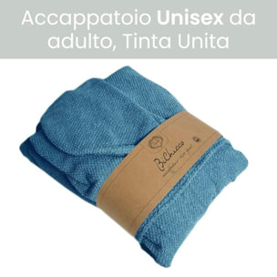 INTRECCI Accappatoio Bichicco in Spugna Tinta Unita Unisex Adulto in Cotone, Accappatoio in Cotone Asciugatura rapida con Tasche e Cappuccio