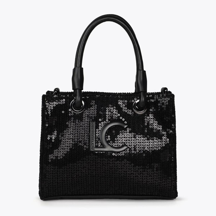 Mini Shopper con Logo di Paillettes