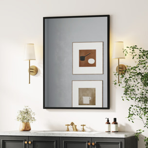 Miroir mural rectangulaire dim. 76L x 101H cm cadre MDF noir