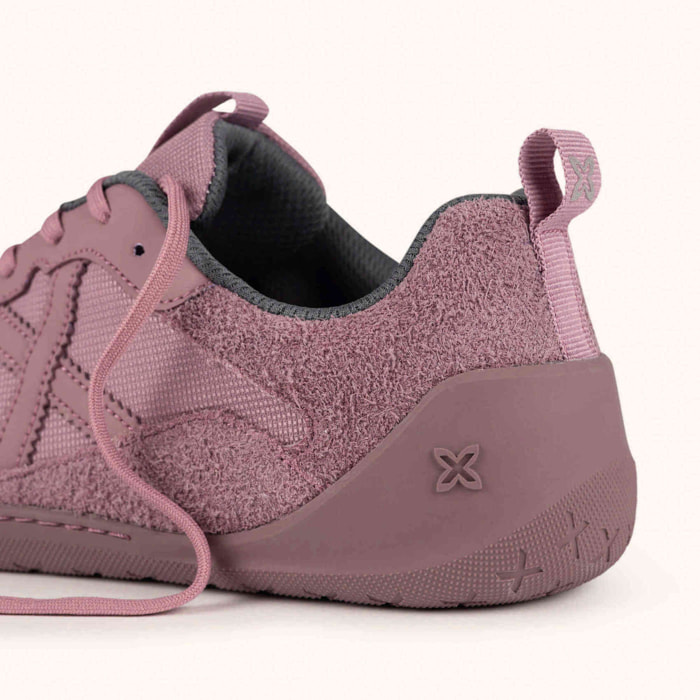 MUNICH FLEXING 10 Zapatillas Wild Feet "Barefoot" color malva y rosa empolvado con puntera ancha