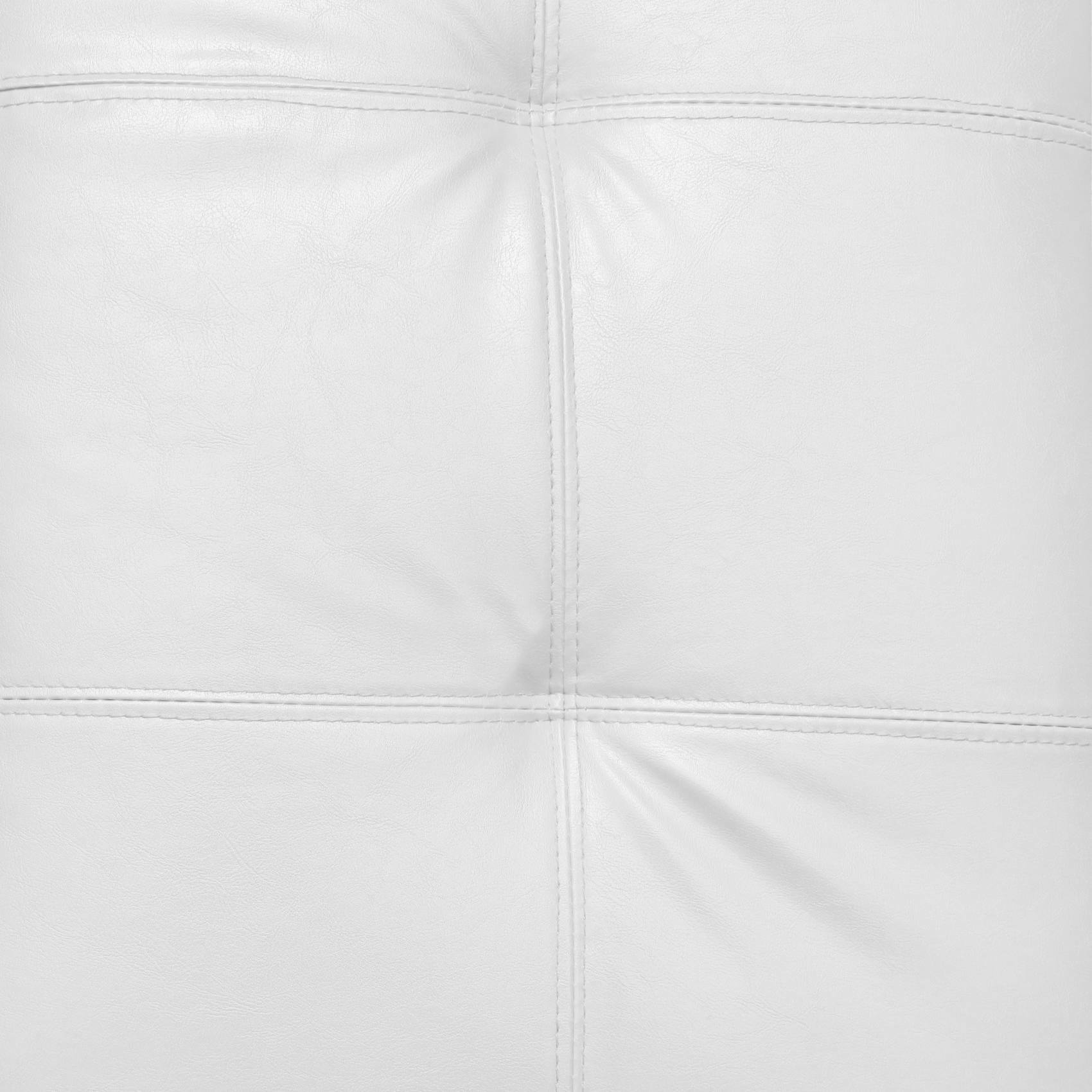 Pouf contenitore in ecopelle, 45 x 45 x 47, Bianco