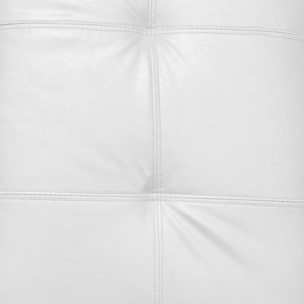 Pouf contenitore in ecopelle, 45 x 45 x 47, Bianco