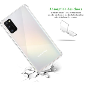 Coque Samsung Galaxy A41 Antichoc Silicone + 2 Vitres en verre trempé Protection écran