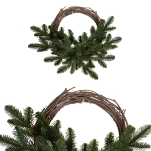Corona willow con abete normandia - Pezzi 2 - VERDE - Bianchi Dino SpA