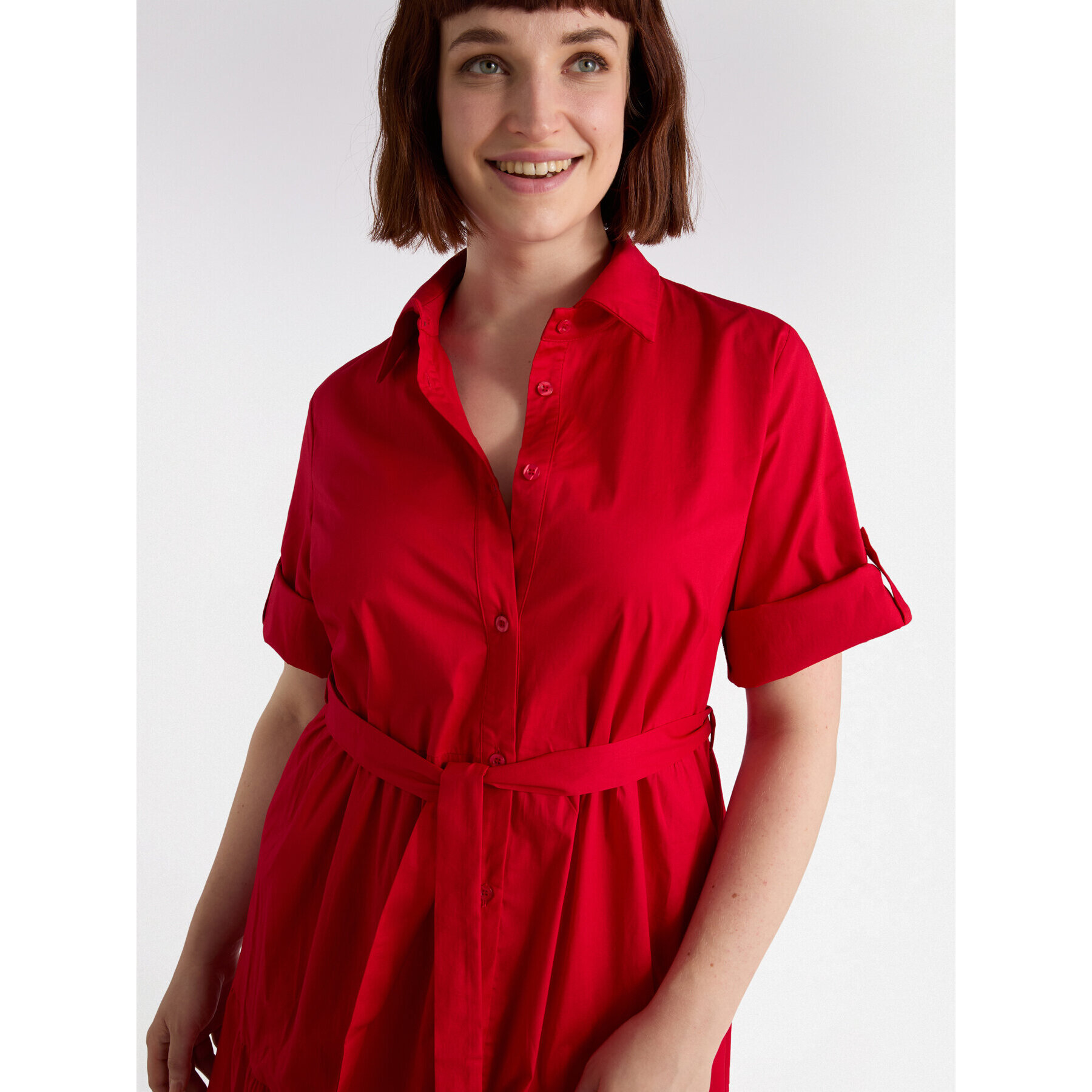 Fiorella Rubino - Vestido camisero largo - Rojo