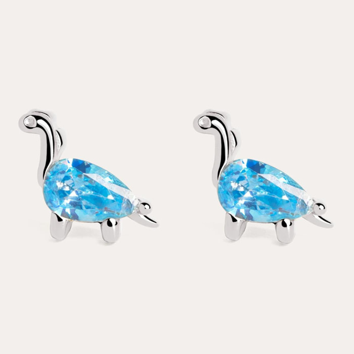 Pendientes Dino Brontosaurus Sky Plata