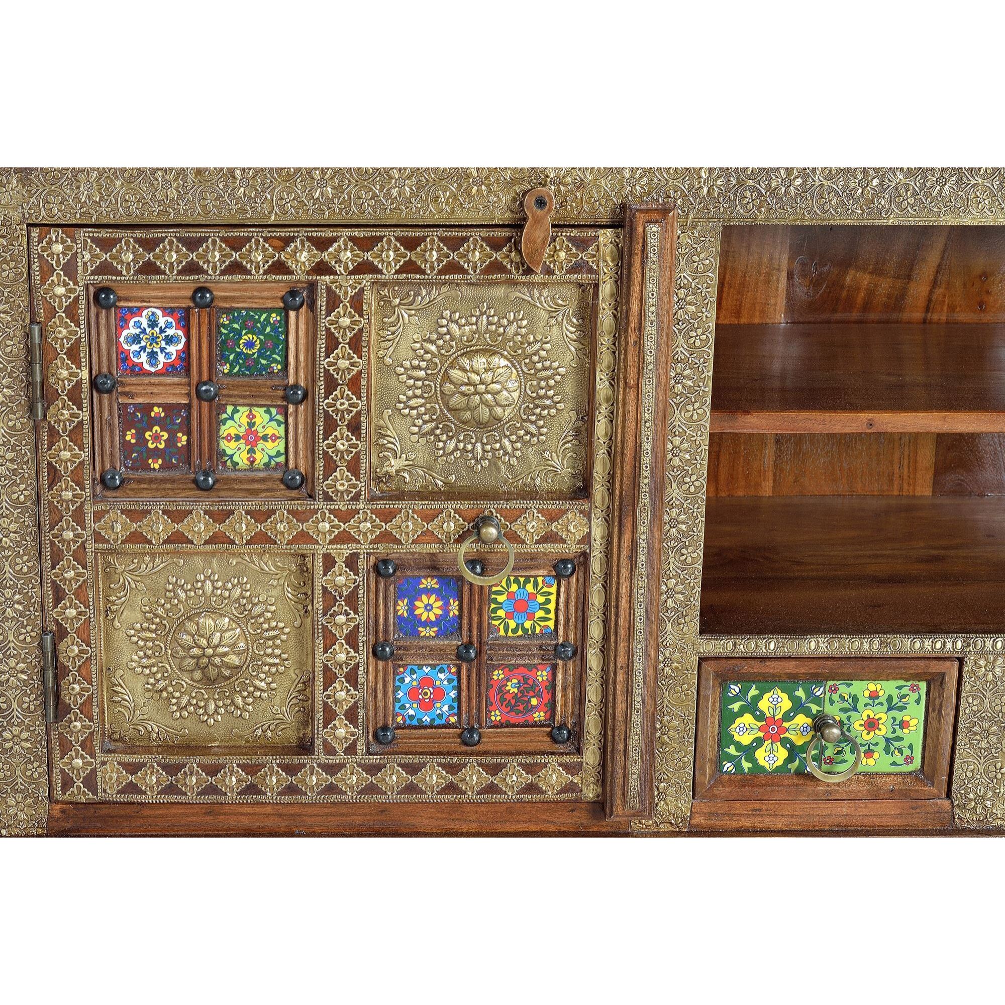Mueble de tv - madera de acacia - 60x180x40cm
