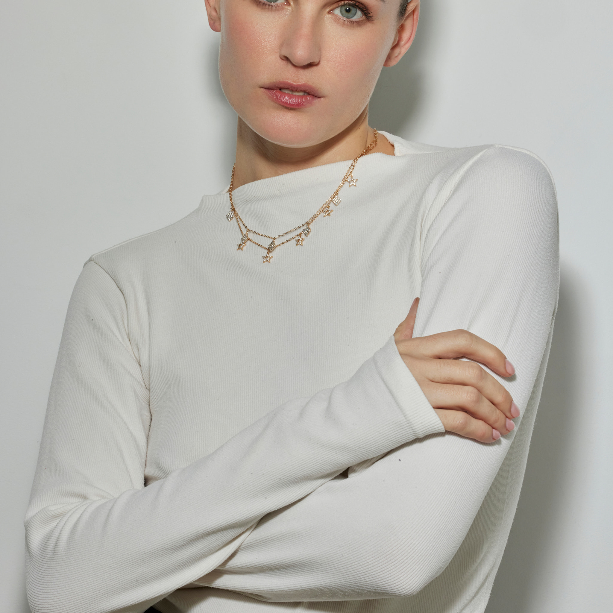Collar con Circonita Brillante acabado oro 18k