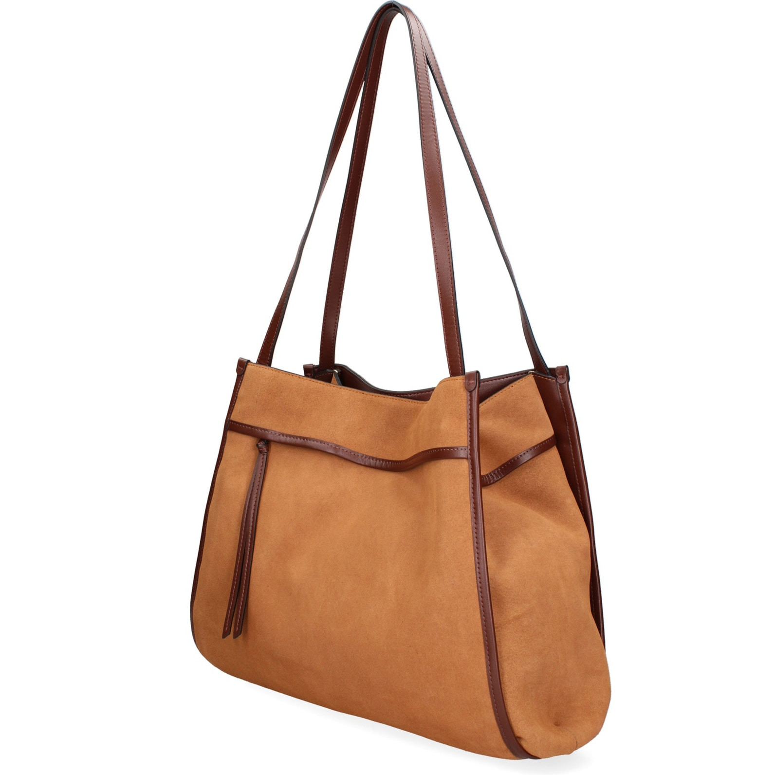 Borsa a spalla da donna Made in Italy - Modello Seraphina Elite - Pelle scamosciata - 35.0 x 35.0 x 16.0 cm