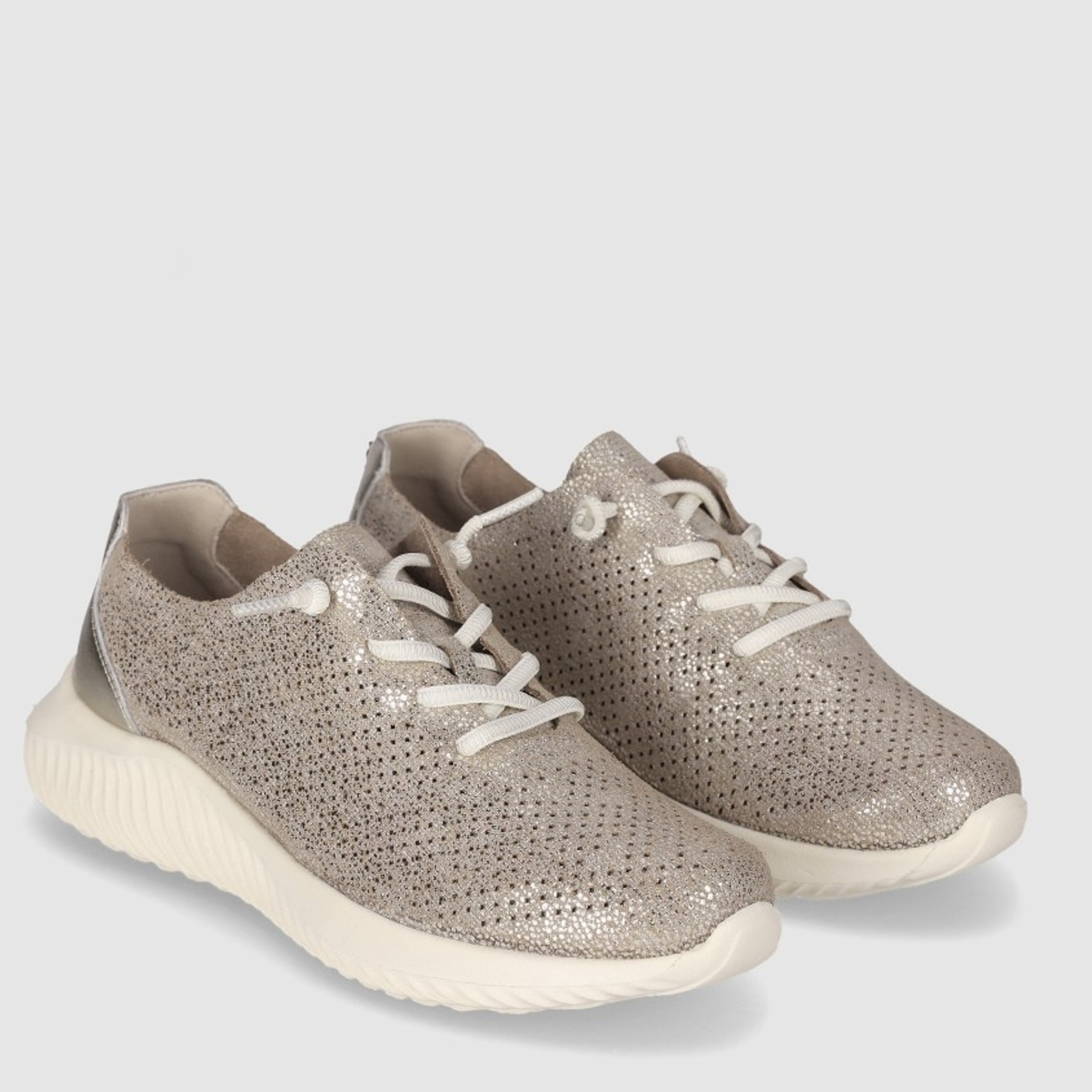 Deportivos de Piel - Oro - Tacón: Bajo