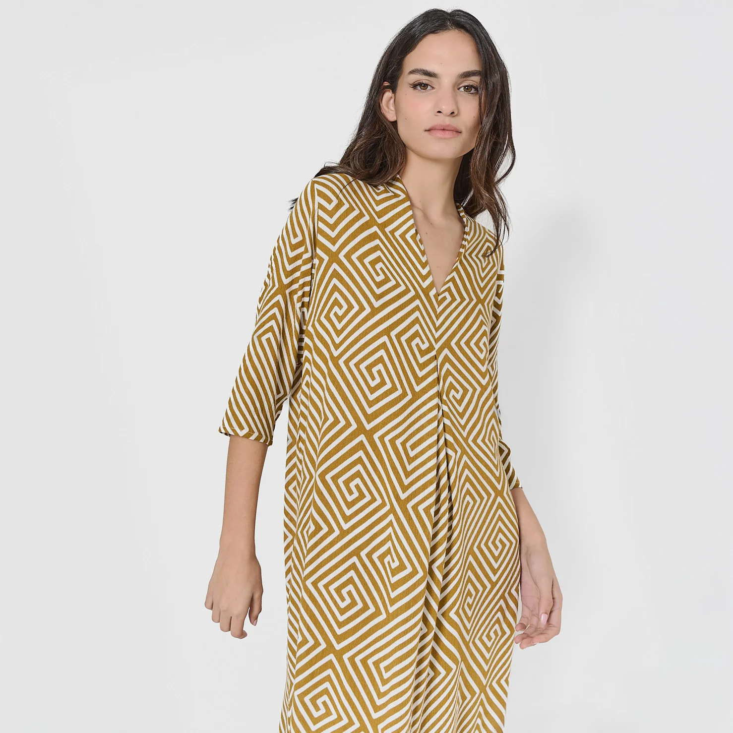 Vestito midi in viscosa sabina verde
