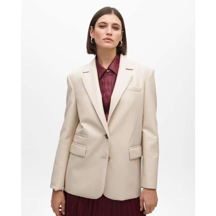 Blazer Dritto Effetto Pelle