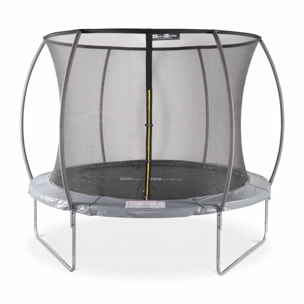 Trampoline rond Ø 305cm gris avec filet de protection intérieur - Mars Inner – Nouveau modèle - trampoline de jardin 3.05m 305 cm |Design | Qualité PRO | Normes EU