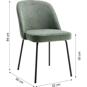 Lot de 2 chaises en velours côtelé - OLDEN