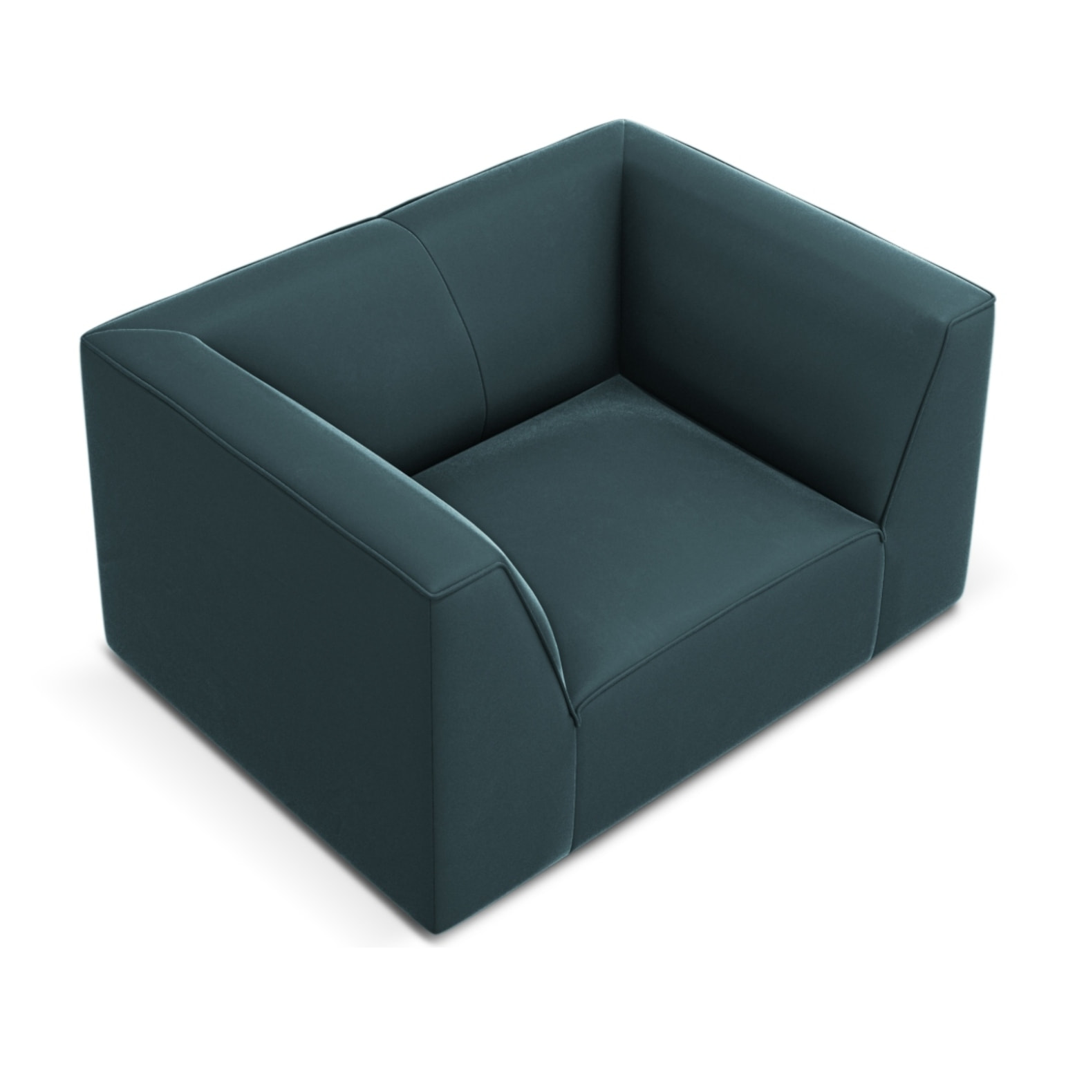 Fauteuil "Charles" en velours bleu