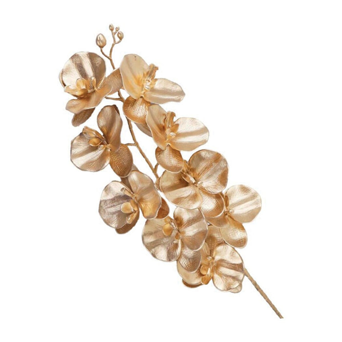 Fleur décorative orchidée papillon doré h90cm