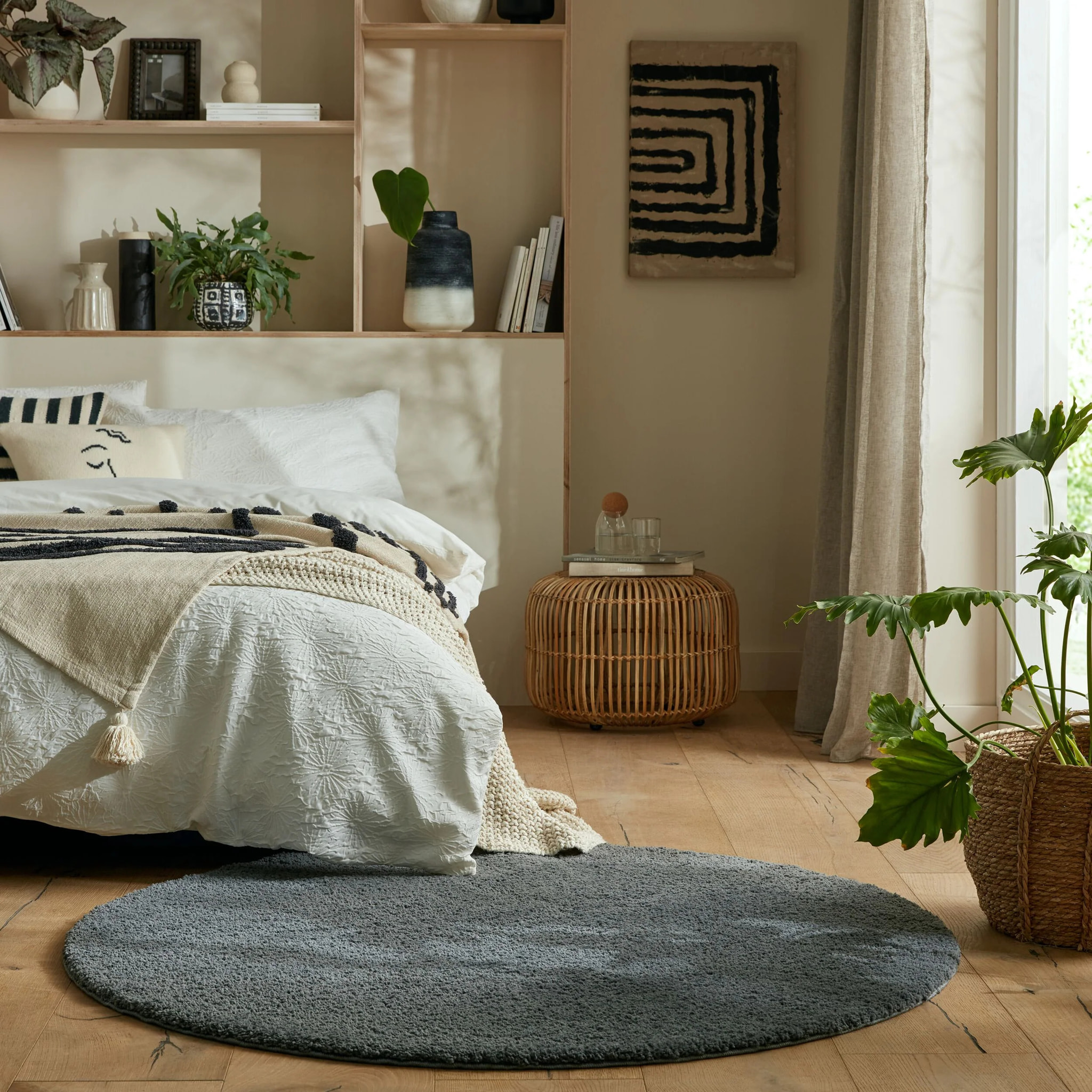 Tapis lavable rond FLUFFY