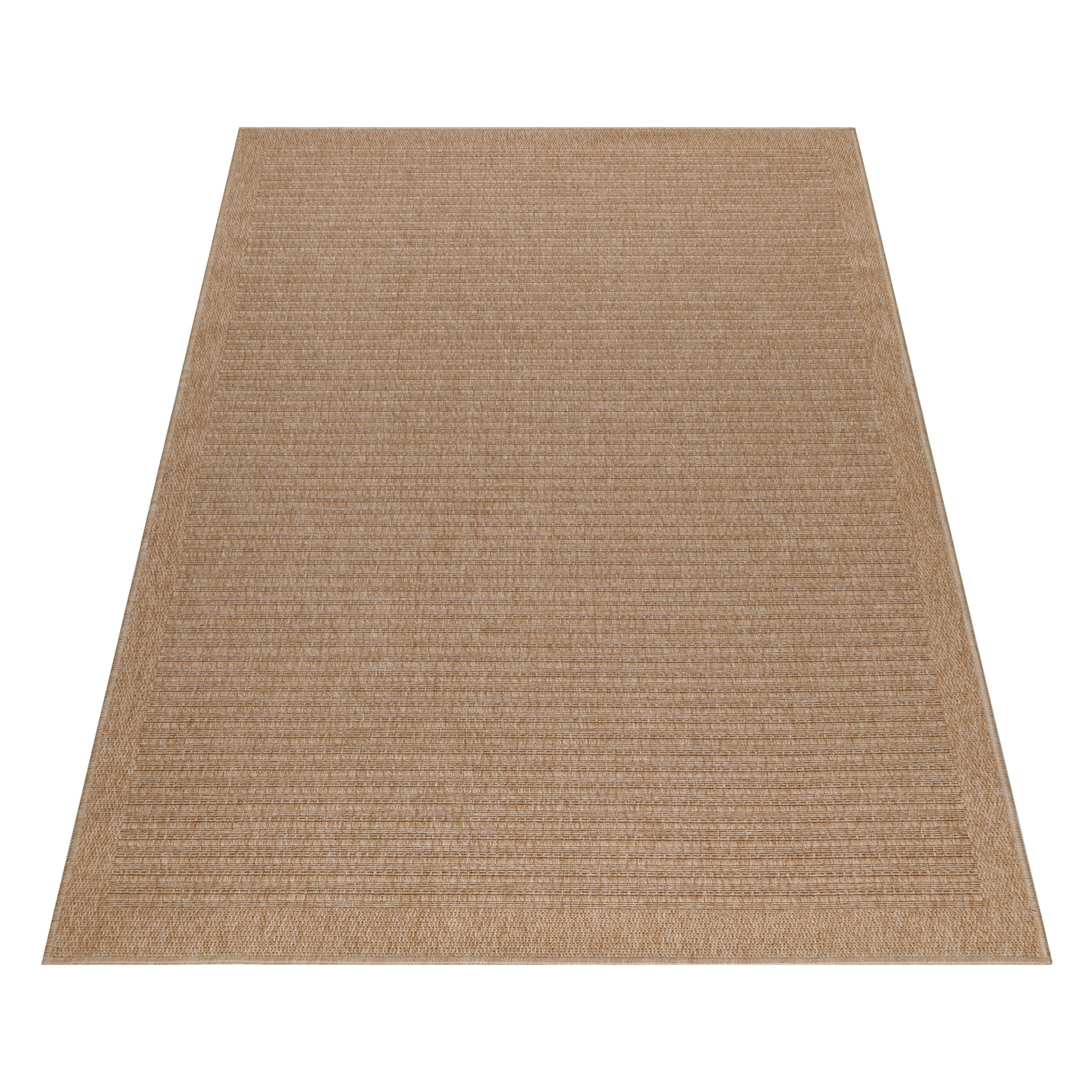 DHAKA - Tapis intérieur/extérieur aspect jute rayures fines beige