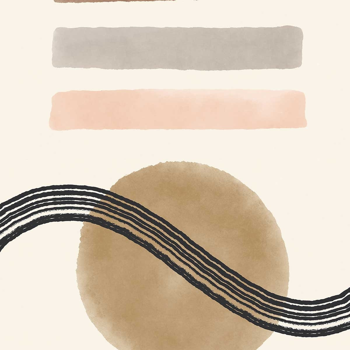 Poster Abstrait des années 50 Affiche sous cadre noir