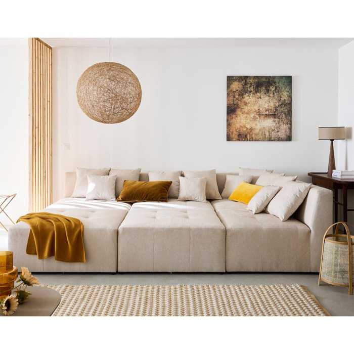 Amalfi - pouf modulable - en tissu - Beige