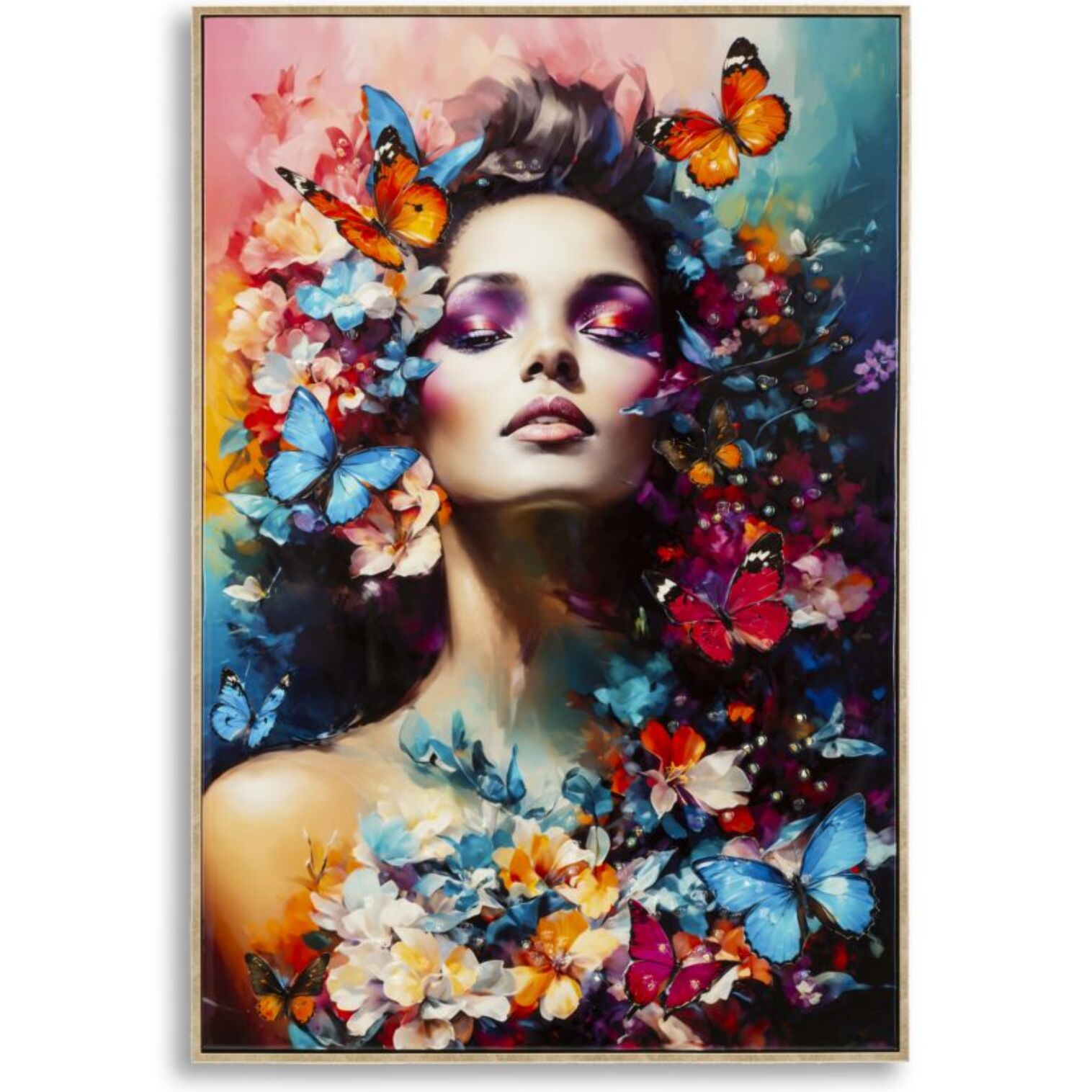 DIPINTO SU TELA LACCATO MARTY C/CORNICE -A- CM 62X4X92