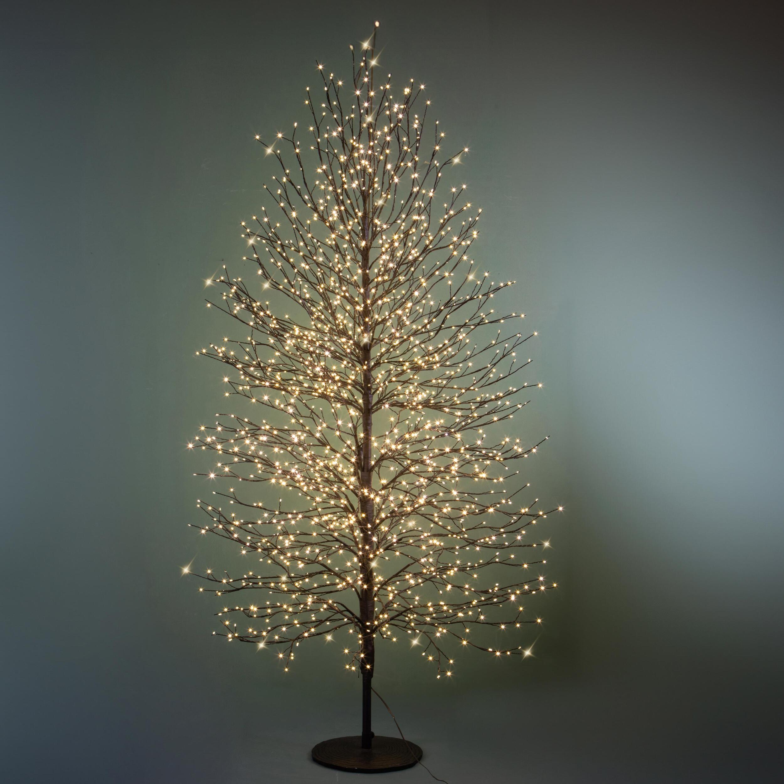 Albero artificiale con 1500 Micro Led da esterno - Pezzi 1 - Colore Giallo - 28x150Hx28cm - Bianchi Dino