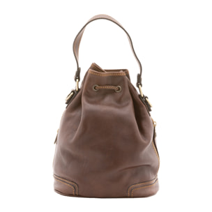 Borsa a secchiello  unisex In Vera pelle Made in Italy 24x30x16 cm