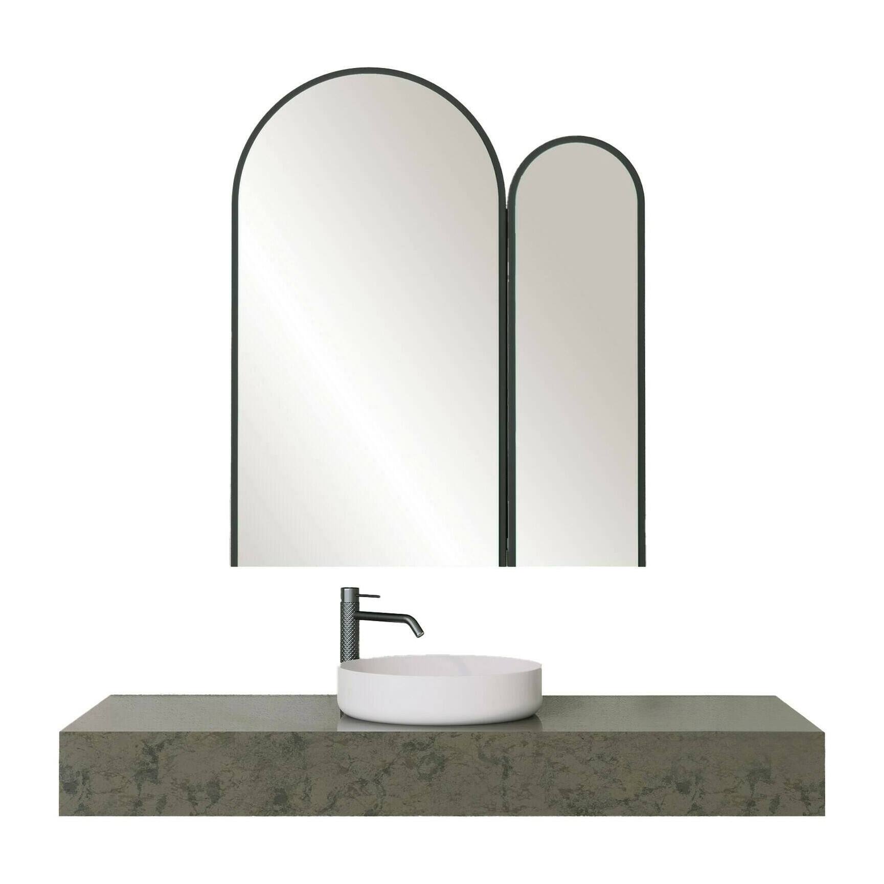 Mobile sottolavabo Paramaribo, Mobiletto da bagno, Contenitore porta lavabo, Armadio per lavandino, 50x12h45 cm, Nero