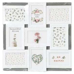 Pêle - mêle "Suzy" - 9 photos - blanc - résine