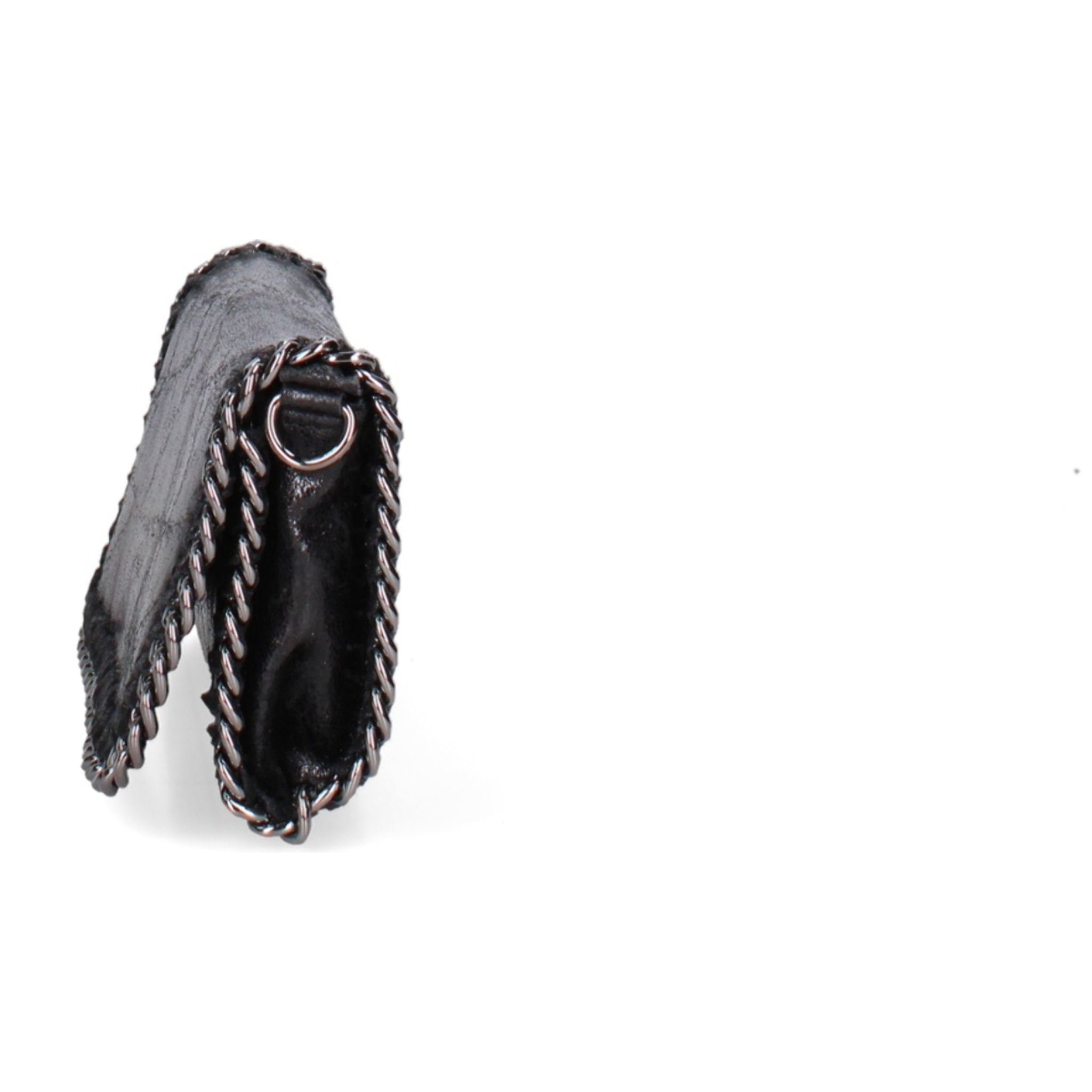 Borsa a tracolla da donna Made in Italy - Eolian Nova - Pelle scamosciata stampata - 22.0 x 13.0 x 4.0 cm