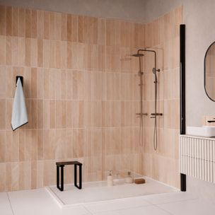 SIEGE DE DOUCHE EN INOX NOIR MAT - 40x30x46 cm