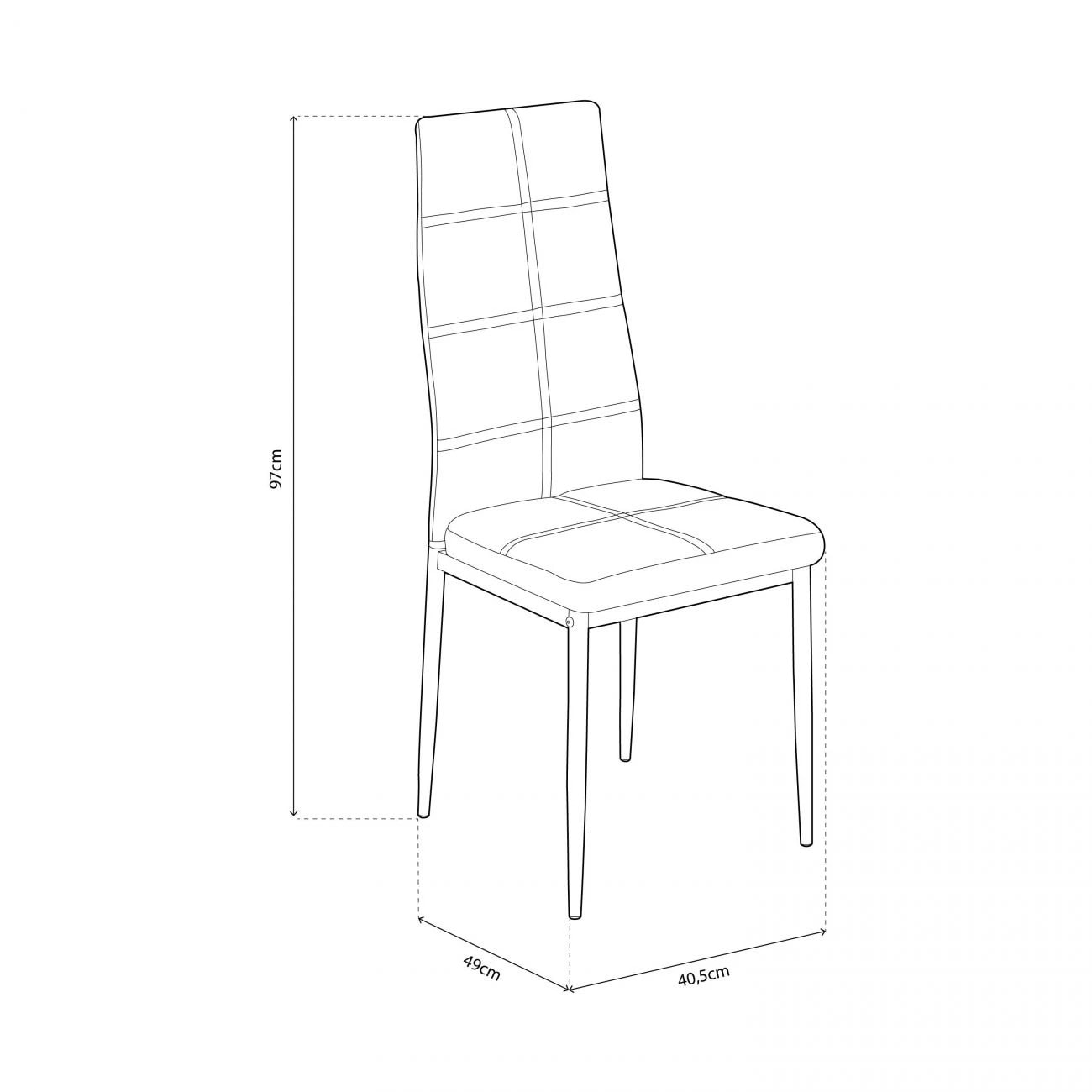 Pack 6 sillas de comedor Gray Tex Gris