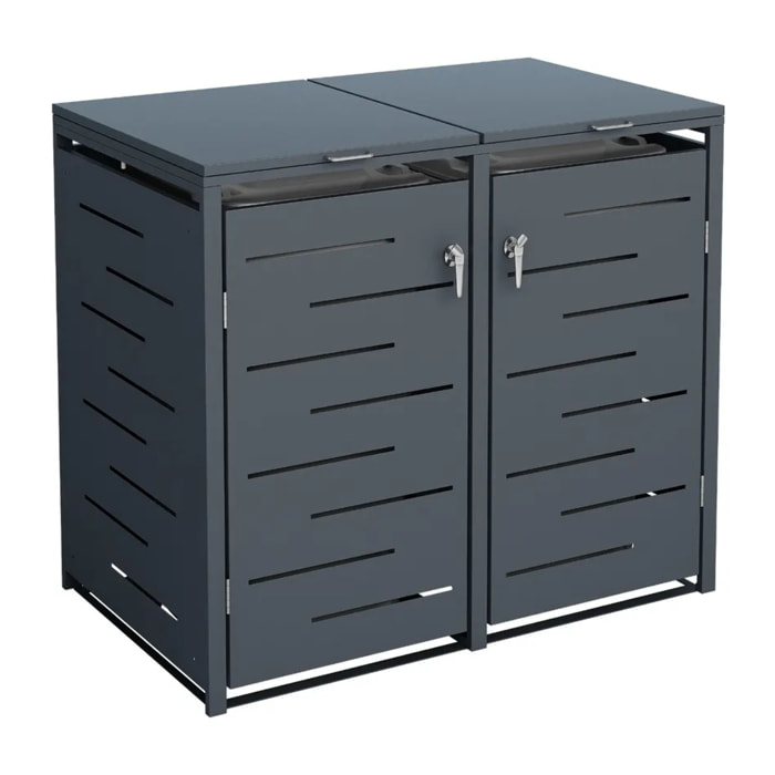 Abri cache poubelle double - 2 x 240L - anthracite