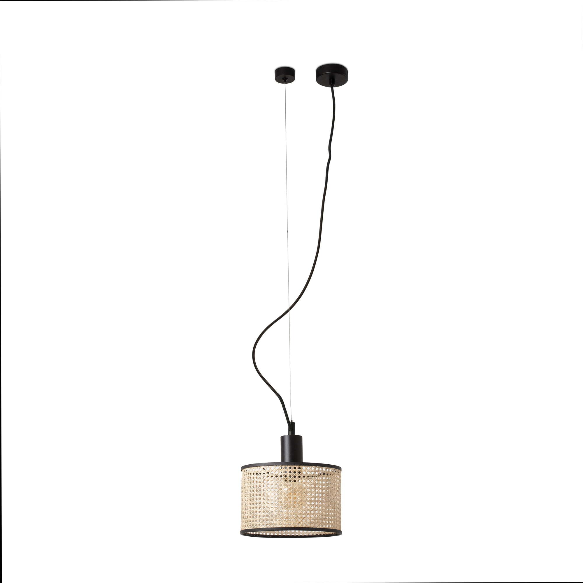 MAMBO 210 Lampe suspension noir/rotin