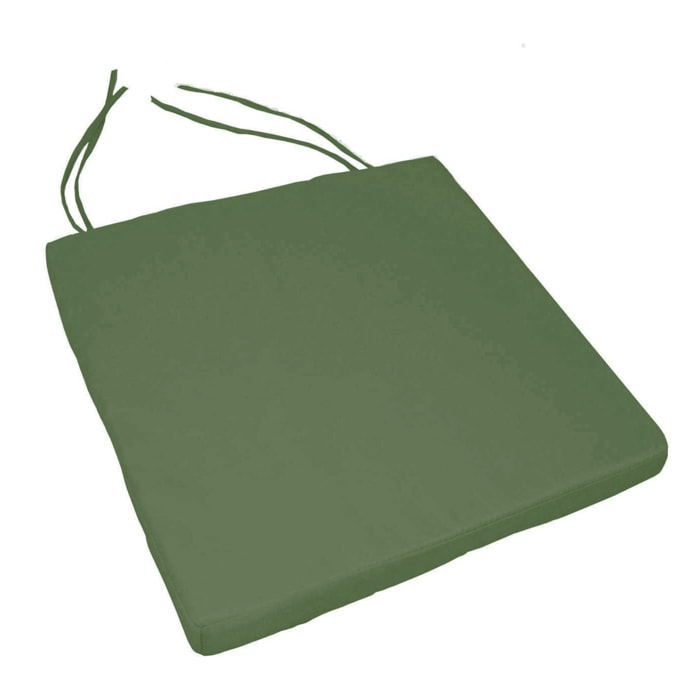 Galette de chaise extérieur imperméable et déhoussable MINORQUE - Vert Olive