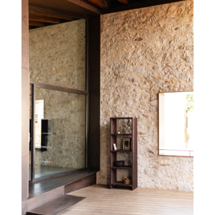 Estantería de madera maciza tono nogal de 180x60cm Alto: 180 Largo: 60 Ancho: 35