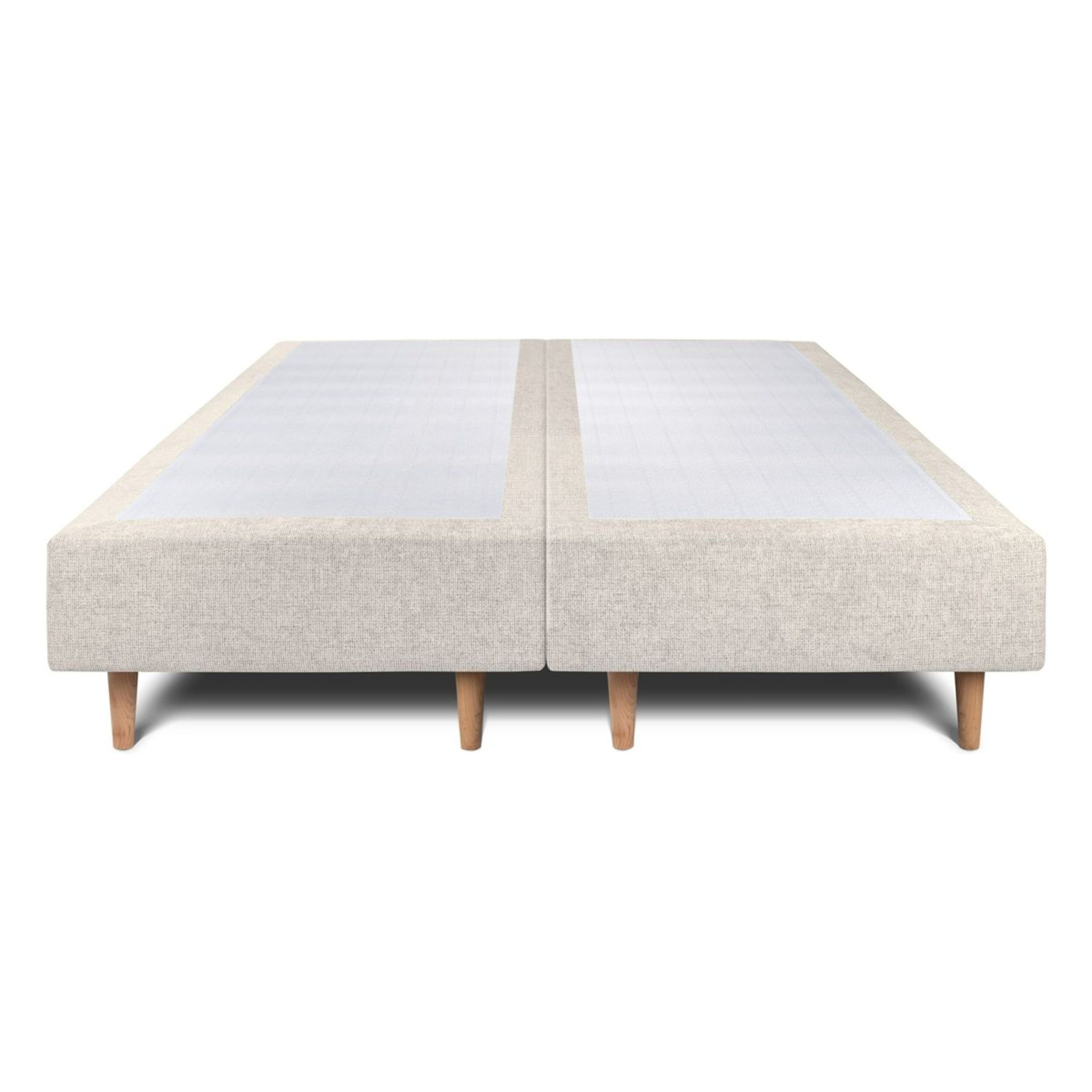 Lit avec tête de lit tapissée tissu et sommier tapissier Ep20